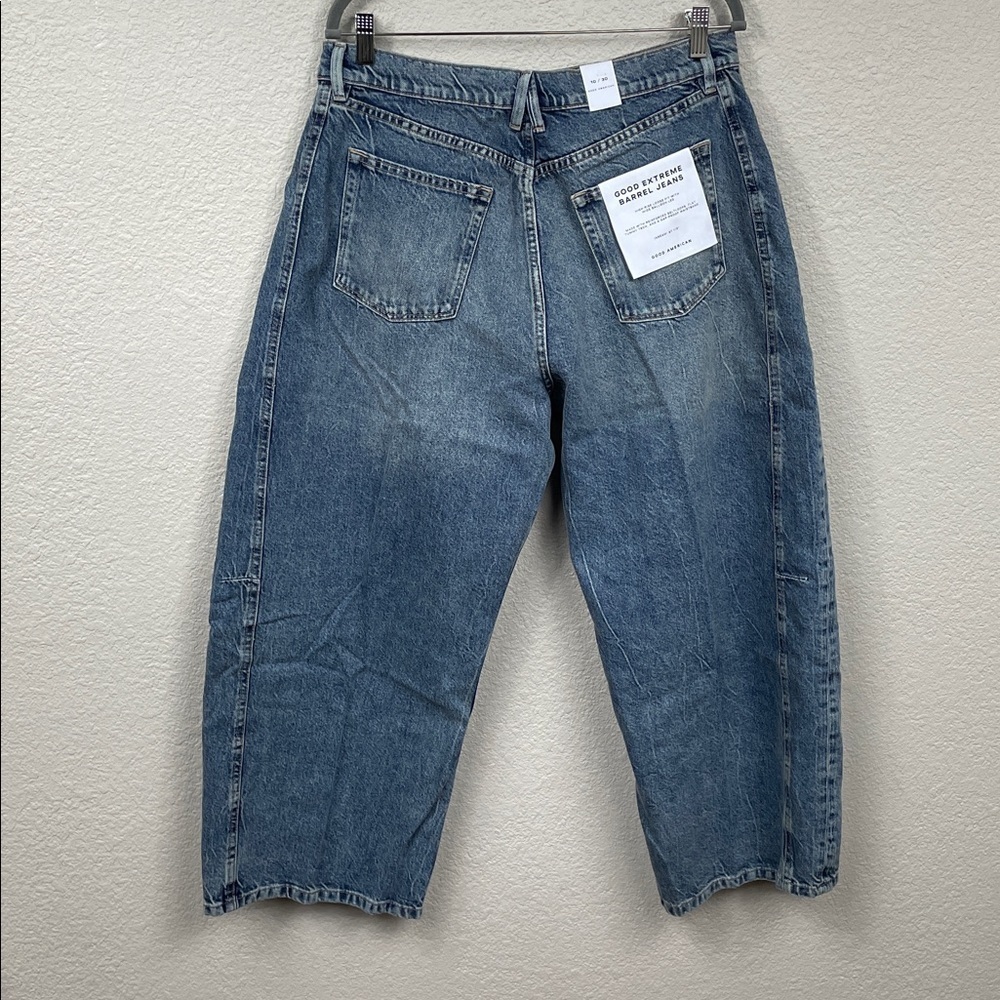 NWT Good American Good Extreme Barrel Jeans High Rise Wide Loose Indigo Sz 10 30 - Picture 7 of 15